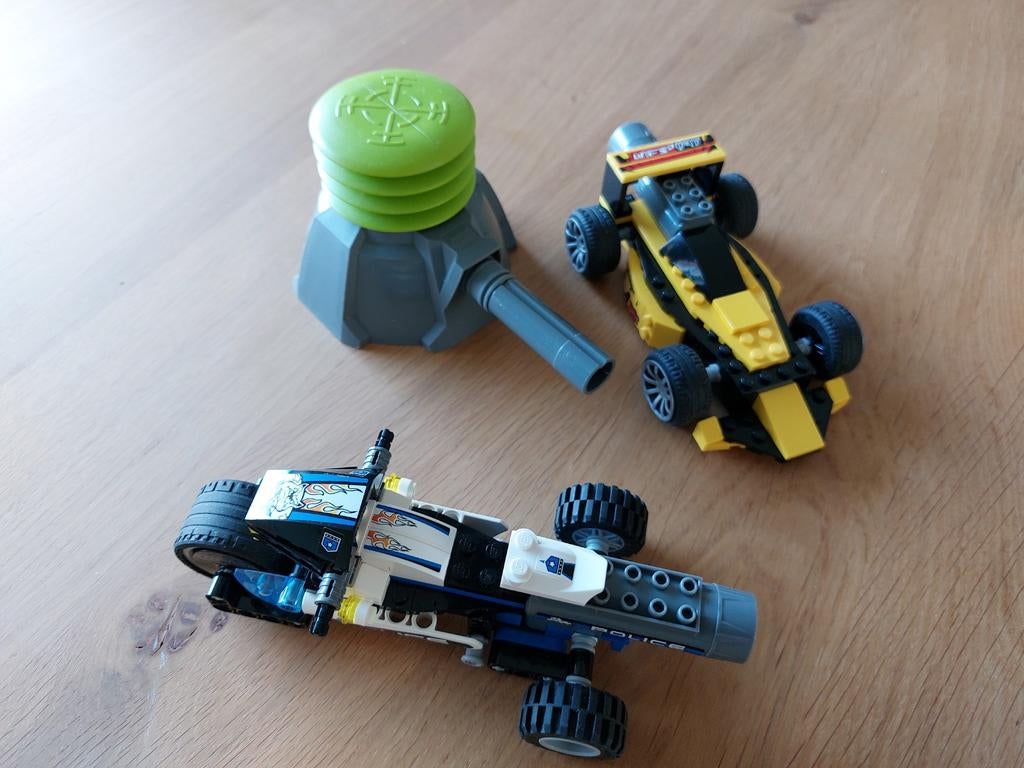 Lego 8221 en 8228 met blaster, Gebruikt, Lego, Ophalen of Verzenden, Racers