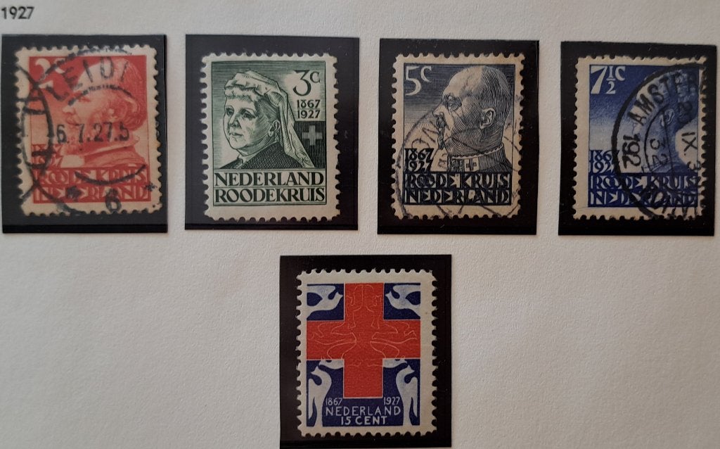 Nederland 1927 nvph 203/207 gest.(Davo), Ophalen of Verzenden, T/m 1940, Gestempeld