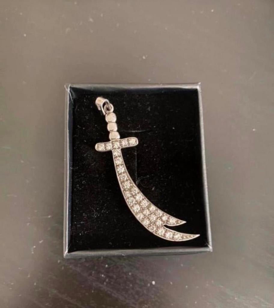 Exclusieve 925 Sterling Zilver Hz. Ali Zülfikar Ketting, Nieuw, Ophalen of Verzenden, Met edelsteen, Zilver