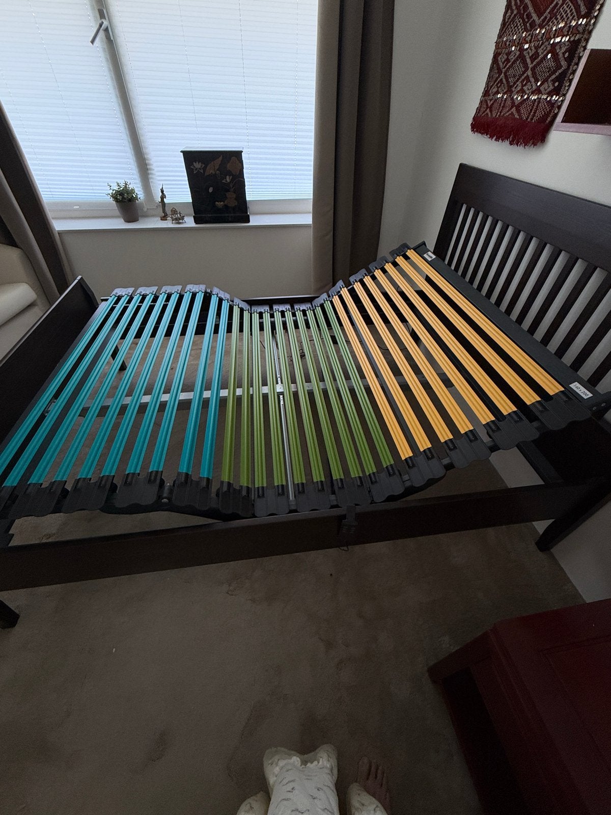 Dunlopillo lattenbodem + IKEA BED 140x200 elektrisch, Ophalen, Verstelbaar, Overige kleuren, 140 cm