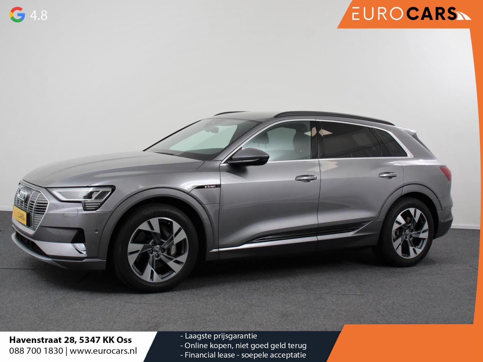 Audi e-tron e-tron 55 quattro advanced Pro Line Plus 408pk!, Auto's, Automaat, 131 €/maand, Stof, Zwart