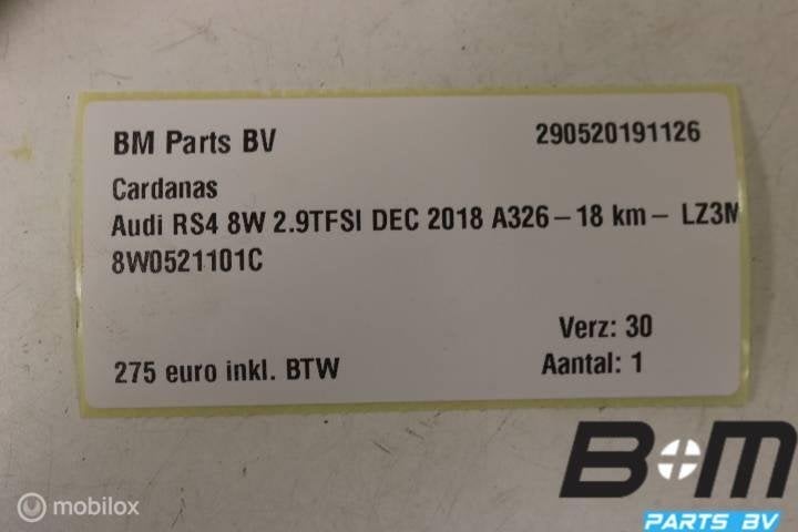 Cardanas Audi RS4 8W 2.9 TFSI DEC 8W0521101C, Gebruikt