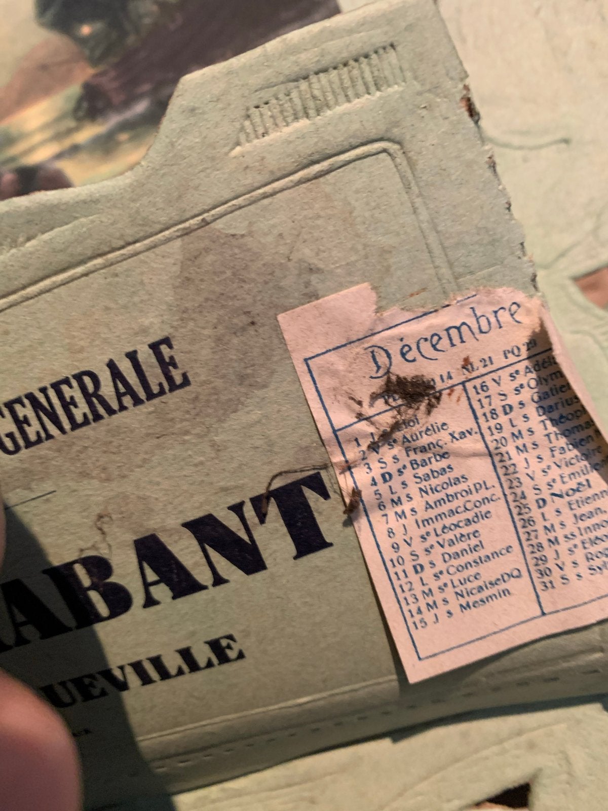 Antieke Muurvak Kalender A. Brabant Vacqueville, Antiek en Kunst, Ophalen of Verzenden