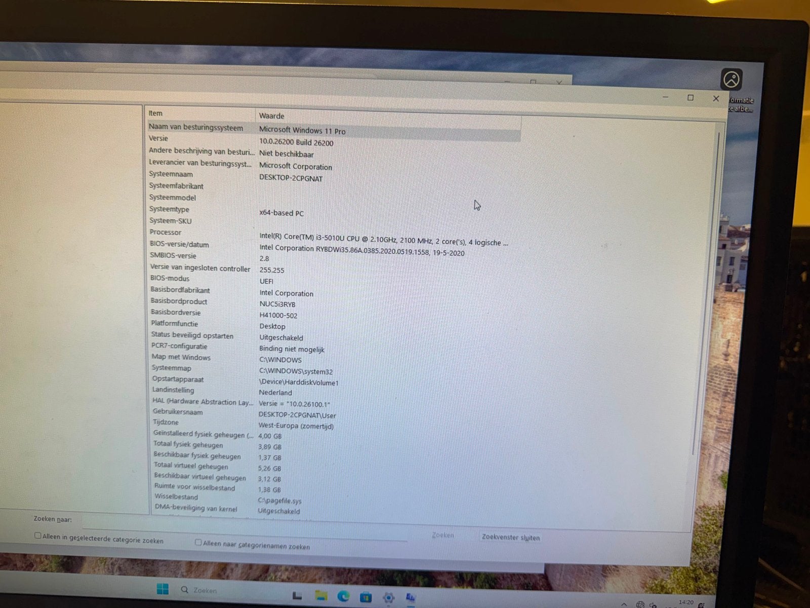Intel NUC5i3RYB - 4GB RAM, Samsung EVO 850 M.2 SSD, Win 11 P, Gebruikt, 2 tot 3 Ghz, Ophalen of Verzenden, SSD