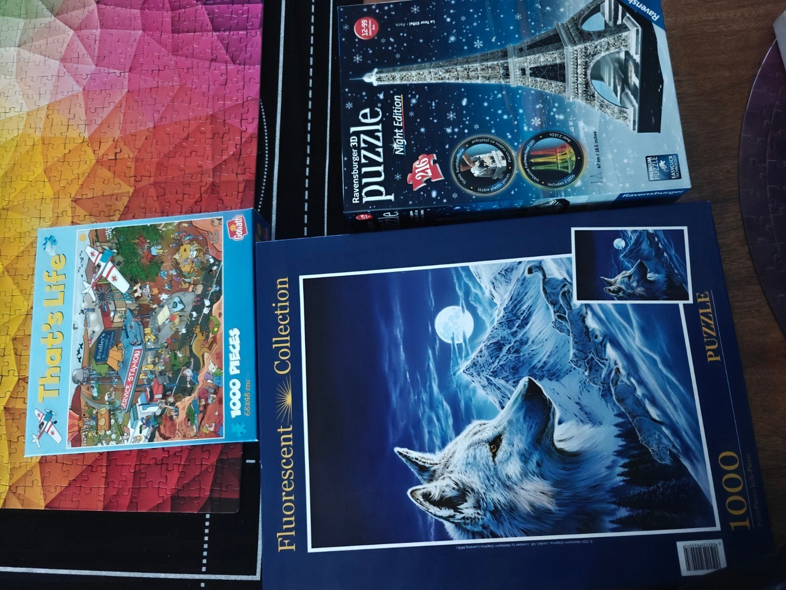 Diverse puzzels: Legpuzzels en 3D Eiffeltoren, Ophalen, 500 t/m 1500 stukjes, Gebruikt, Legpuzzel
