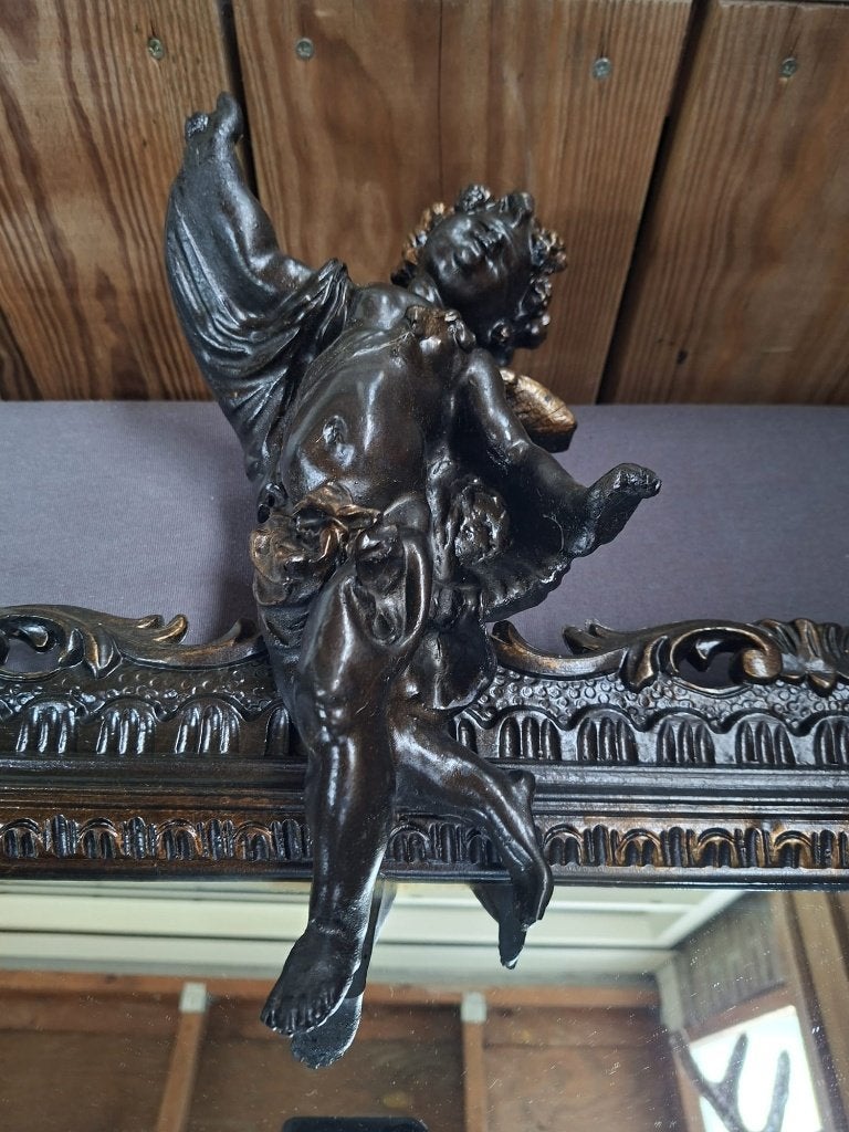 Te Koop Antieke Barok spiegel, Antiek en Kunst, Ophalen, Rechthoekig, 50 tot 100 cm, Minder dan 100 cm