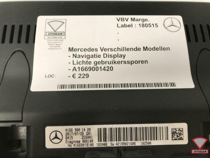 mercedes verschillende modellen display navigatie a166900142, Gebruikt, Mercedes-Benz AG, Mercedes-Benz, Ophalen of Verzenden