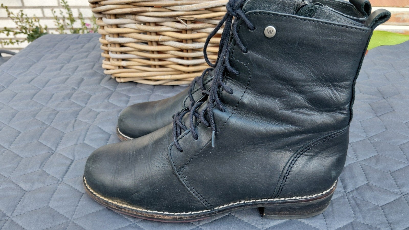 Zwarte leren Wolky enkellaarsjes veterschoenen maat 38, Wolky, Verzenden, Zwart, Lage of Enkellaarzen