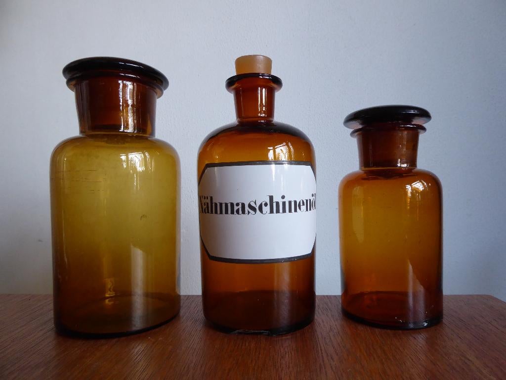 3 apothekers flessen, Antiek en Kunst, Curiosa en Brocante, Ophalen of Verzenden