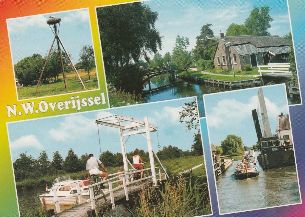 NOORD WEST OVERIJSSEL Ooievaarsnest Brug Giethoorn Sluis, Verzenden, 1980 tot heden, Gelopen, Overijssel
