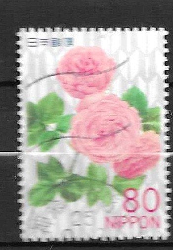Japanse postzegel - Rozen, Ophalen of Verzenden, Gestempeld, Oost-Azië