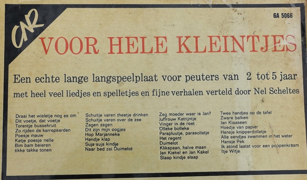 Nel Scheltens  Voor Hele Kleintjes LP - Liedjes & Verhalen, Cd's en Dvd's, Vinyl | Kinderen en Jeugd, LP, Gebruikt, Verhaal of Sprookje