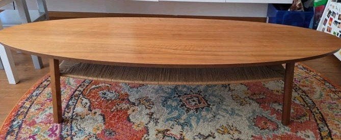 Ovale salontafel met gevlochten onderblad - IKEA Stockholm, Huis en Inrichting, Tafels | Salontafels, Ophalen, Vintage / Scandinavisch