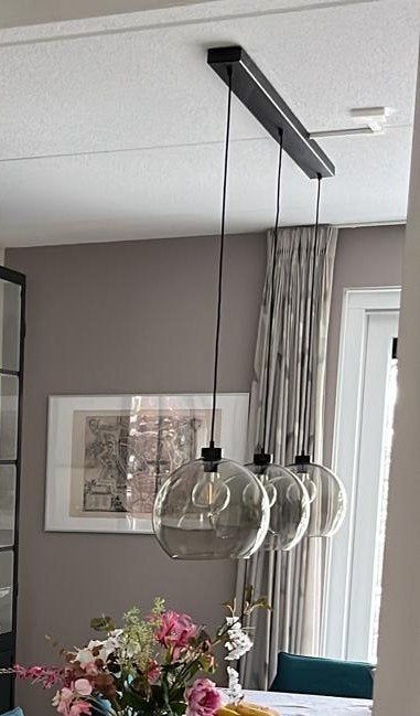 Eetkamerlamp, Ophalen, Zo goed als nieuw, Glas, Modern