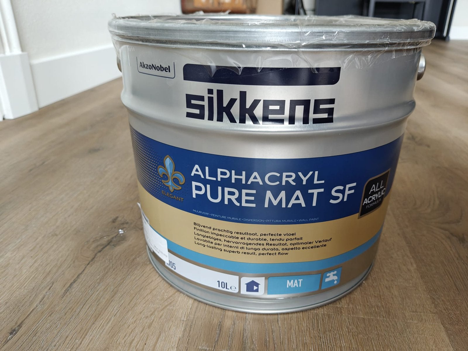 Sikkens muurverf 10 liter RAL 1013 (nieuw), Ophalen, Beige, Nieuw, Verf