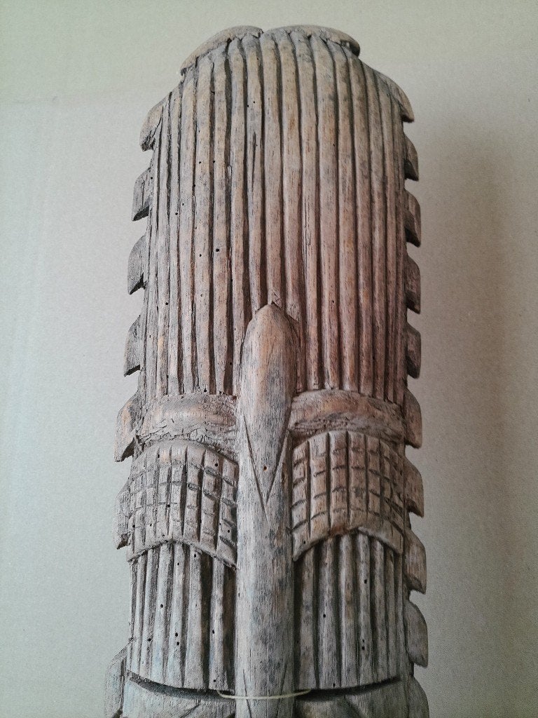 Afrikaans beeld vruchtbaarheidsbeeld 77cm Igbo Nigeria ?, Antiek en Kunst, Hout, Bruin, Afrika, Ophalen of Verzenden