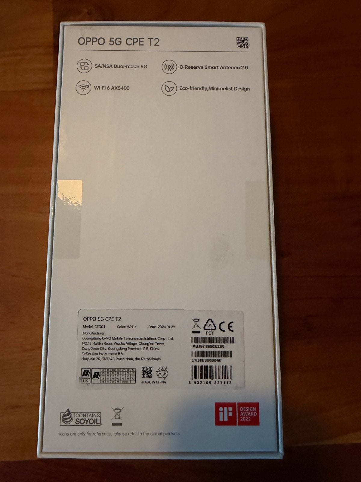 OPPO 5G CPE T2 CTD04 Wi-Fi 6 AX5400 5G Router, Computers en Software, Router met modem, Reflection Investment B.V.,, Ophalen of Verzenden