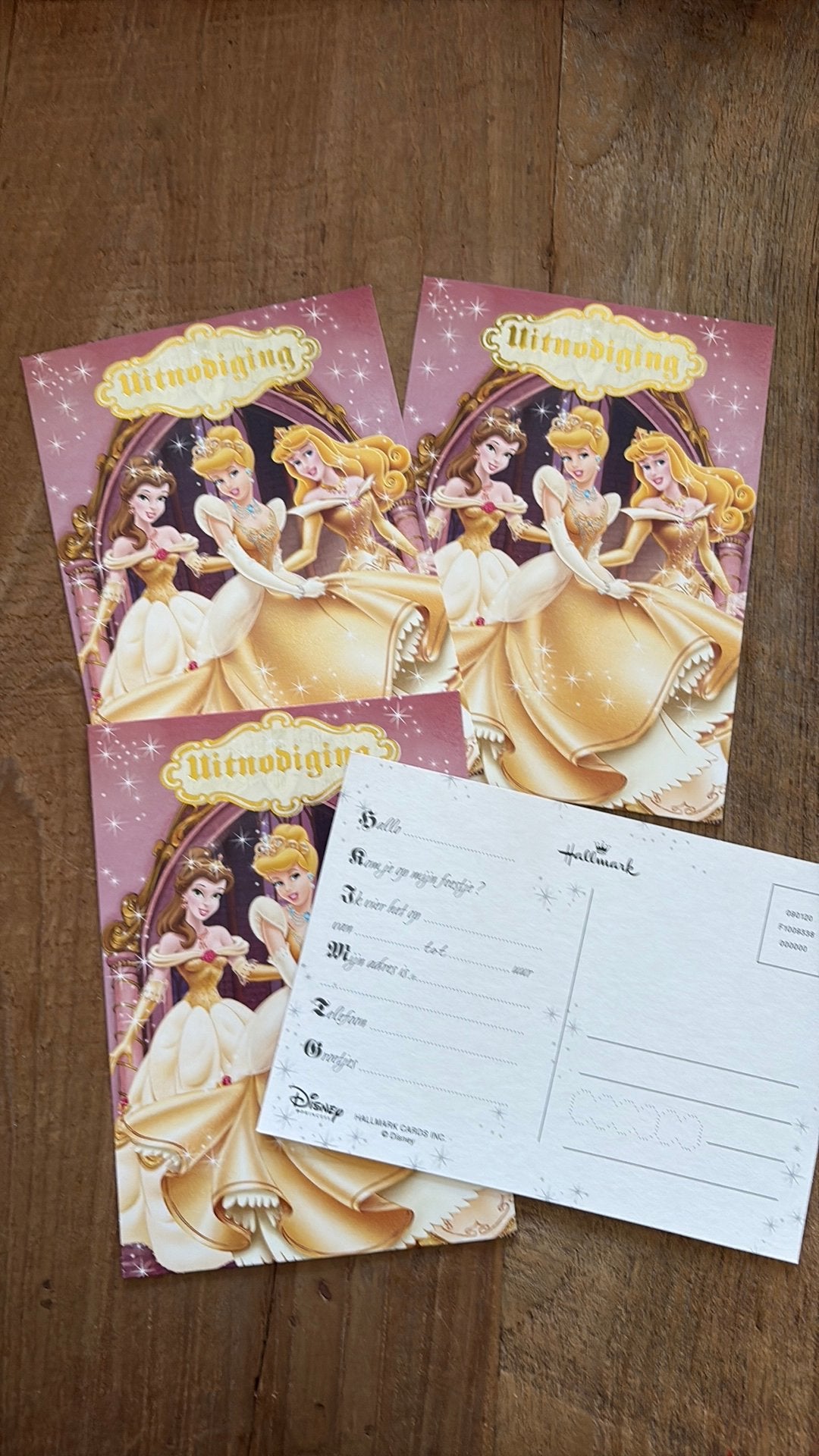 Hallmark uitnodigingen 4x Disney Prinsessen, Ophalen of Verzenden, Nieuw