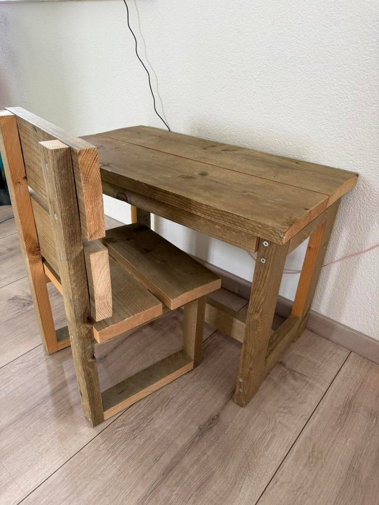 Stijgerhouten kinderset, Kinderen en Baby's, Kinderkamer | Tafels en Stoelen, Ophalen, Gebruikt, Tafel(s) en Stoel(en)