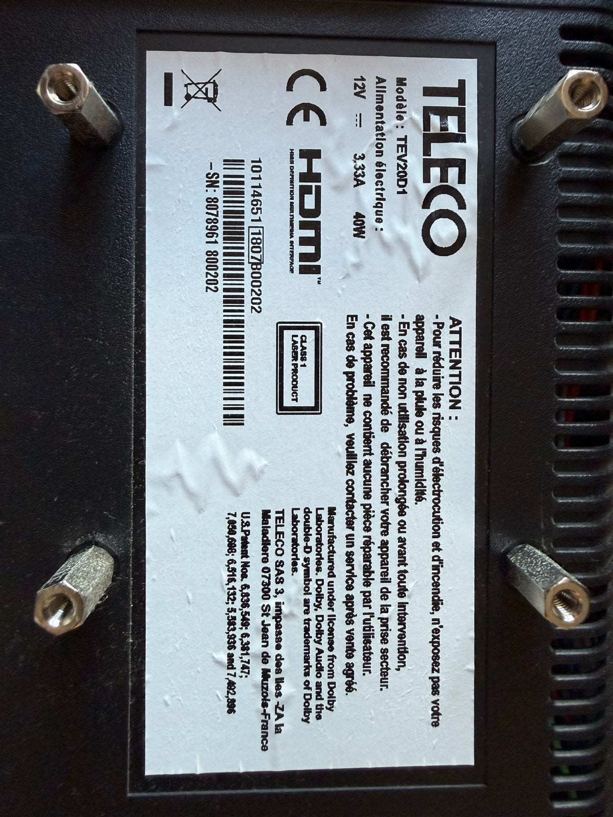 Teleco TV TEV2D01 - Compacte TV voor onderweg, Overige merken, Gebruikt, 50 Hz, Ophalen of Verzenden