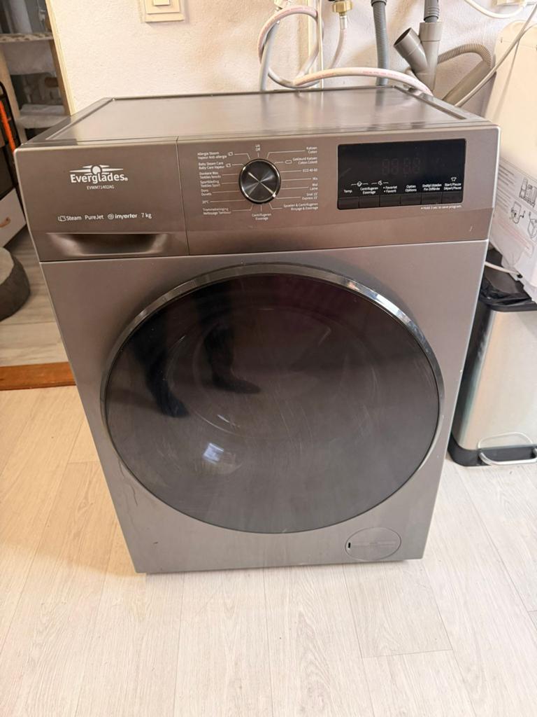 everglades wasmachine zo goed als nieuw EVWN71401AW, Ophalen, 6 tot 8 kg, Zo goed als nieuw, 85 tot 90 cm