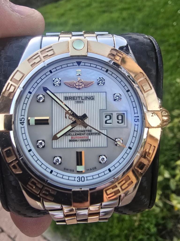 Breitling galactic 41mm nwst, Ophalen of Verzenden, Zo goed als nieuw, Goud, Breitling