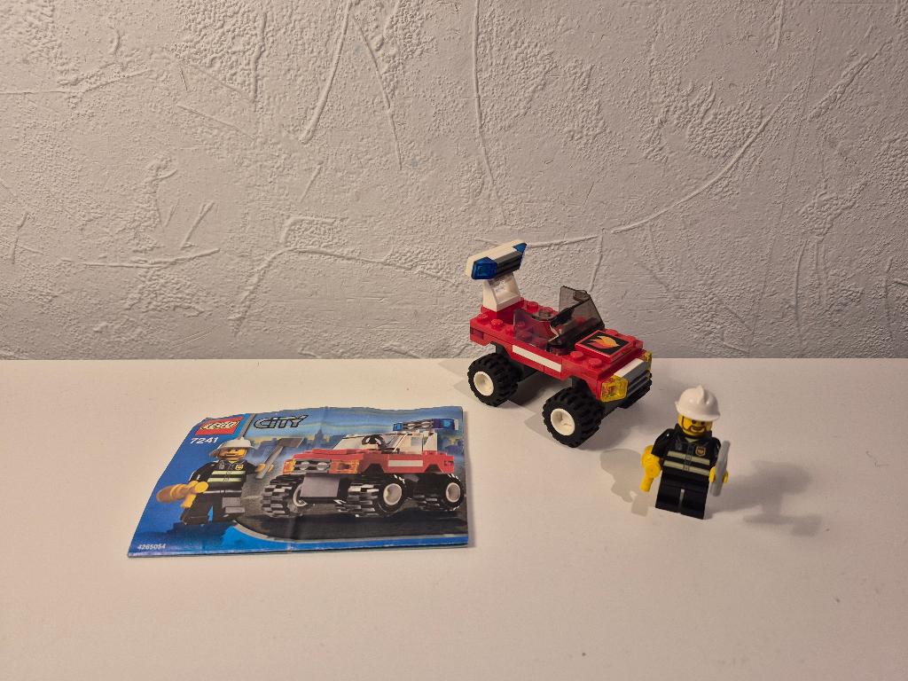 Lego City 7241 Fire Car, Lego, Ophalen of Verzenden, Compleet, Complete set
