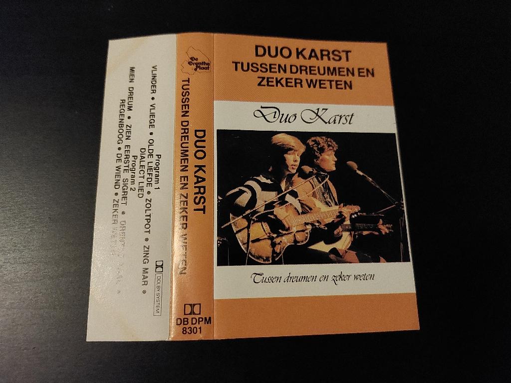 DUO KARST - TUSSEN DREUMEN EN ZEKER WETEN (MC), 1 bandje, Ophalen of Verzenden, Zo goed als nieuw, Origineel
