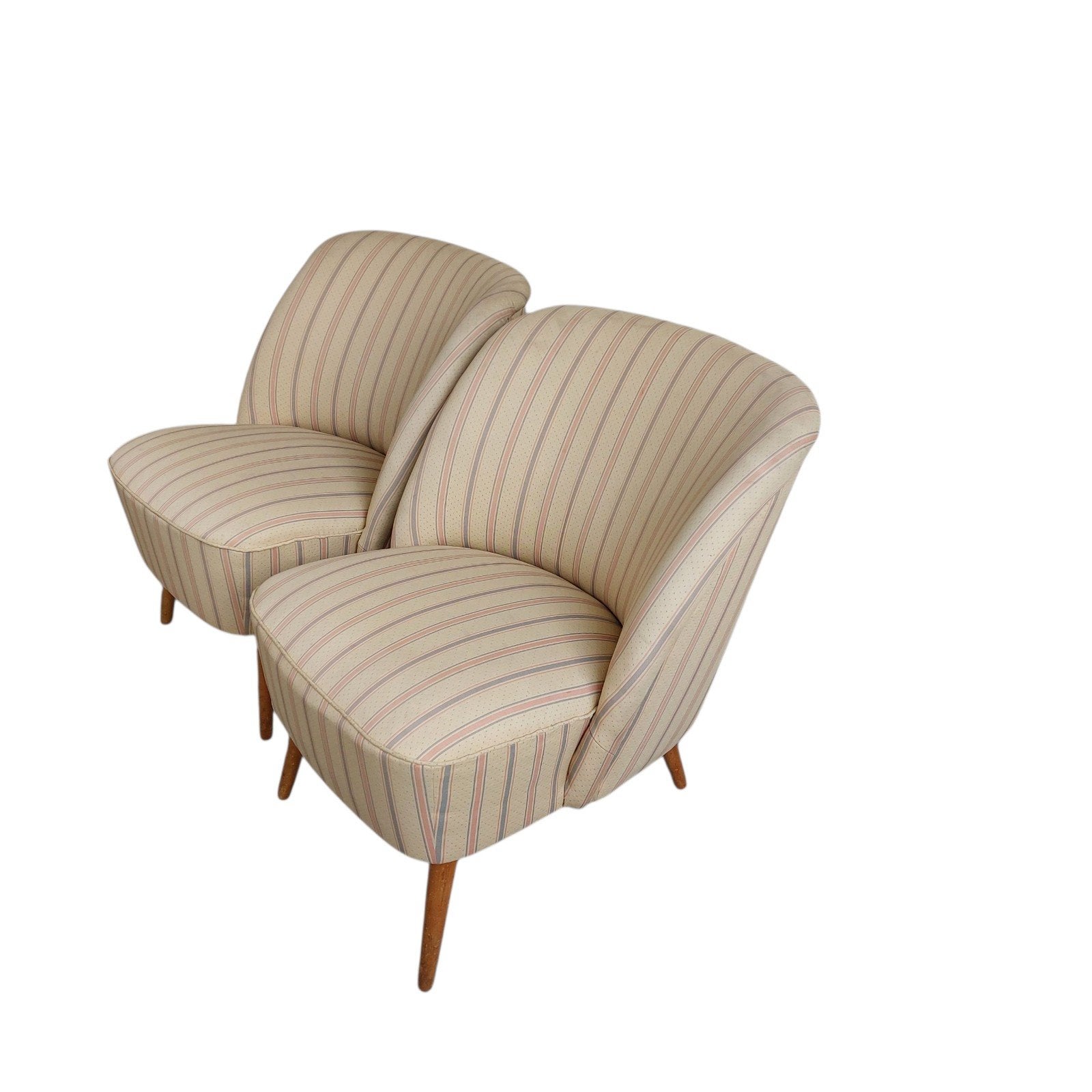 2 x vintage cocktail stoel (setprijs), Ophalen, Gebruikt, 75 tot 100 cm, Stof