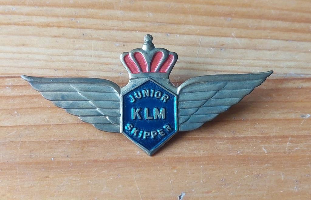 KLM junior skipper wing, Ophalen of Verzenden, Zo goed als nieuw, Patch, Badge of Embleem