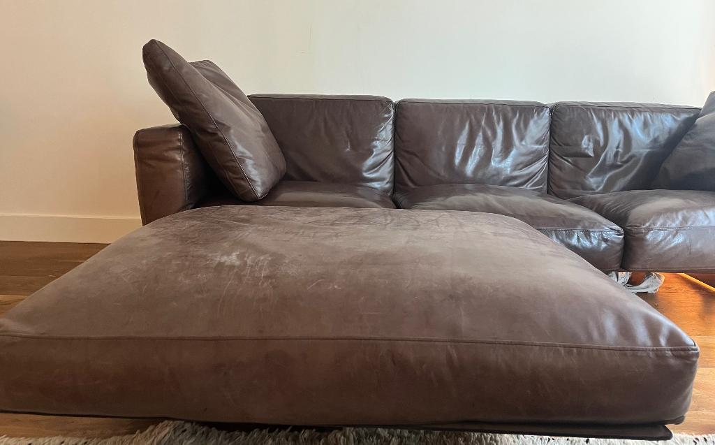 Originele Flexform Soft Dream bank + ottoman, Huis en Inrichting, Banken | Bankstellen, Ophalen, Driepersoons, 75 tot 100 cm, Zo goed als nieuw