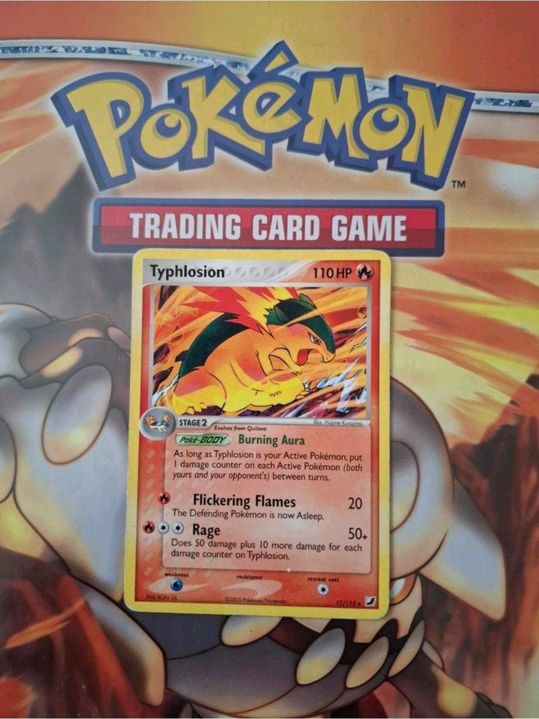 Typhlosion 17/115 rare Ex Unseen Forces pokemon kaart, Ophalen of Verzenden, Gebruikt, Losse kaart