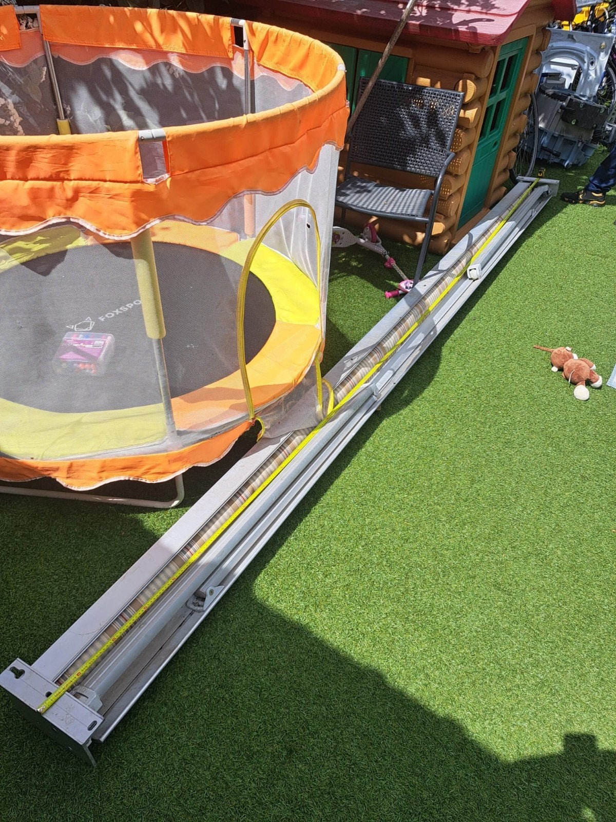 Gebruikt knikarmscherm - 400 cm breed, Tuin en Terras, Ophalen, Zo goed als nieuw, 150 tot 300 cm, 250 cm tot 450 cm
