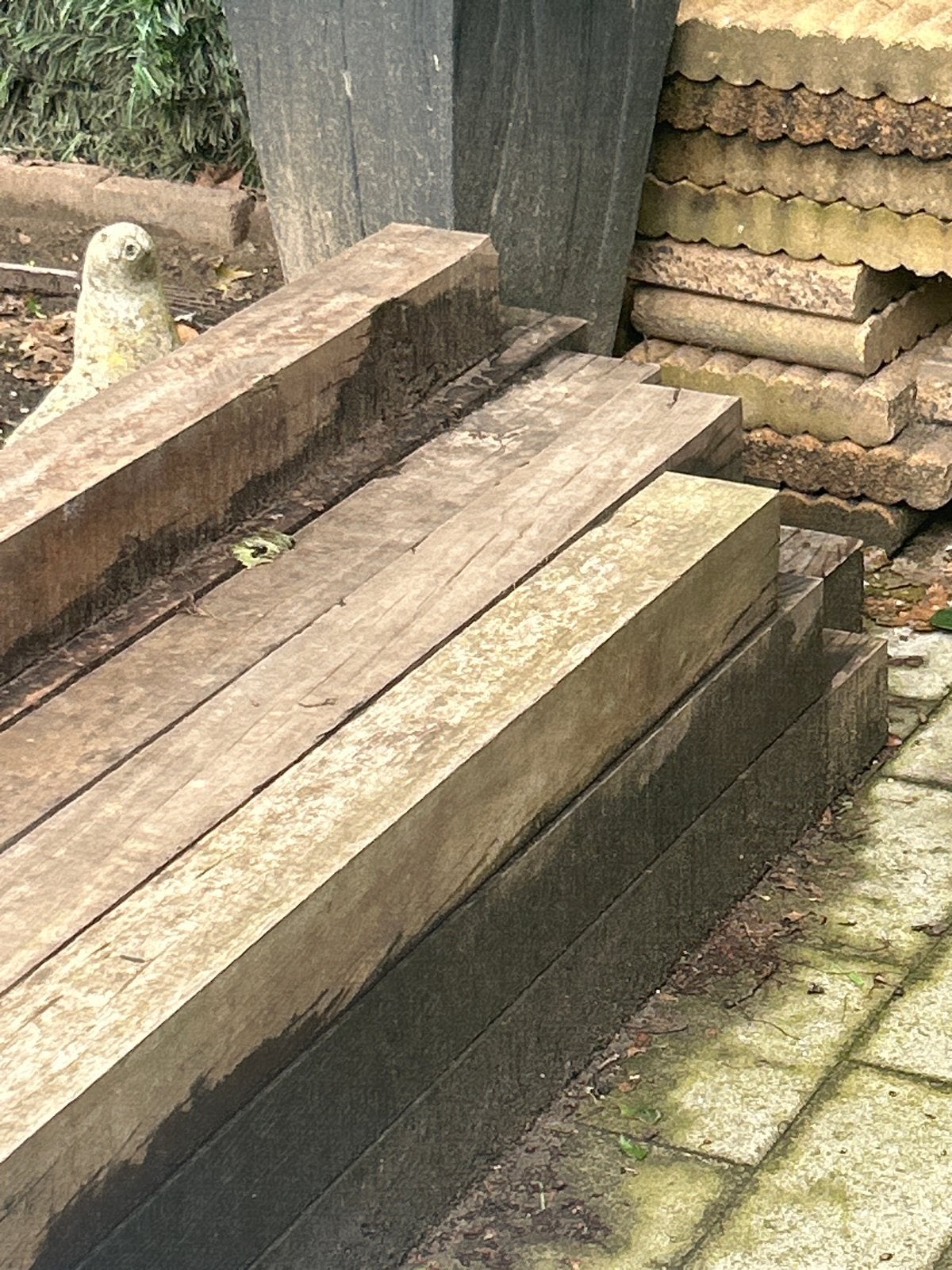 Houten palen 10x10 cm - 3 meter lang. NOG 4 BESCHIKBAAR., Doe-het-zelf en Verbouw, Ophalen, Gebruikt, Balk, Overige houtsoorten