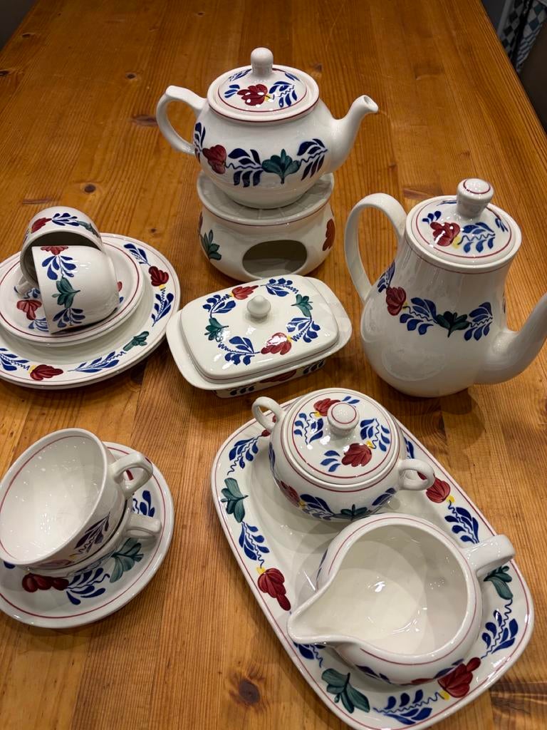 Boerenbont ontbijtset, Huis en Inrichting, Keuken | Servies, Ophalen, Gebruikt, Keramiek, Overige stijlen