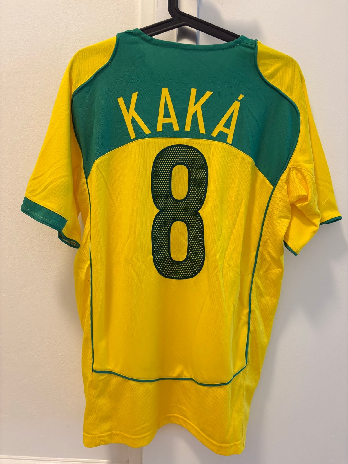 Retro Kaka Brazilië Thuisshirt - Maat large Ronaldo ac milan, Maat L, Ophalen of Verzenden, Nieuw, Shirt