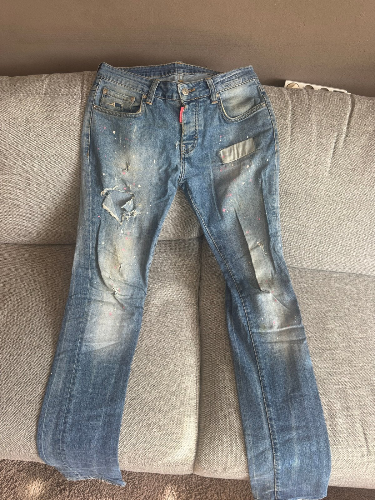 My Brand Broek origineel- Jeans met verfspatten en gaten, Ophalen of Verzenden, Gedragen, Blauw, Overige jeansmaten