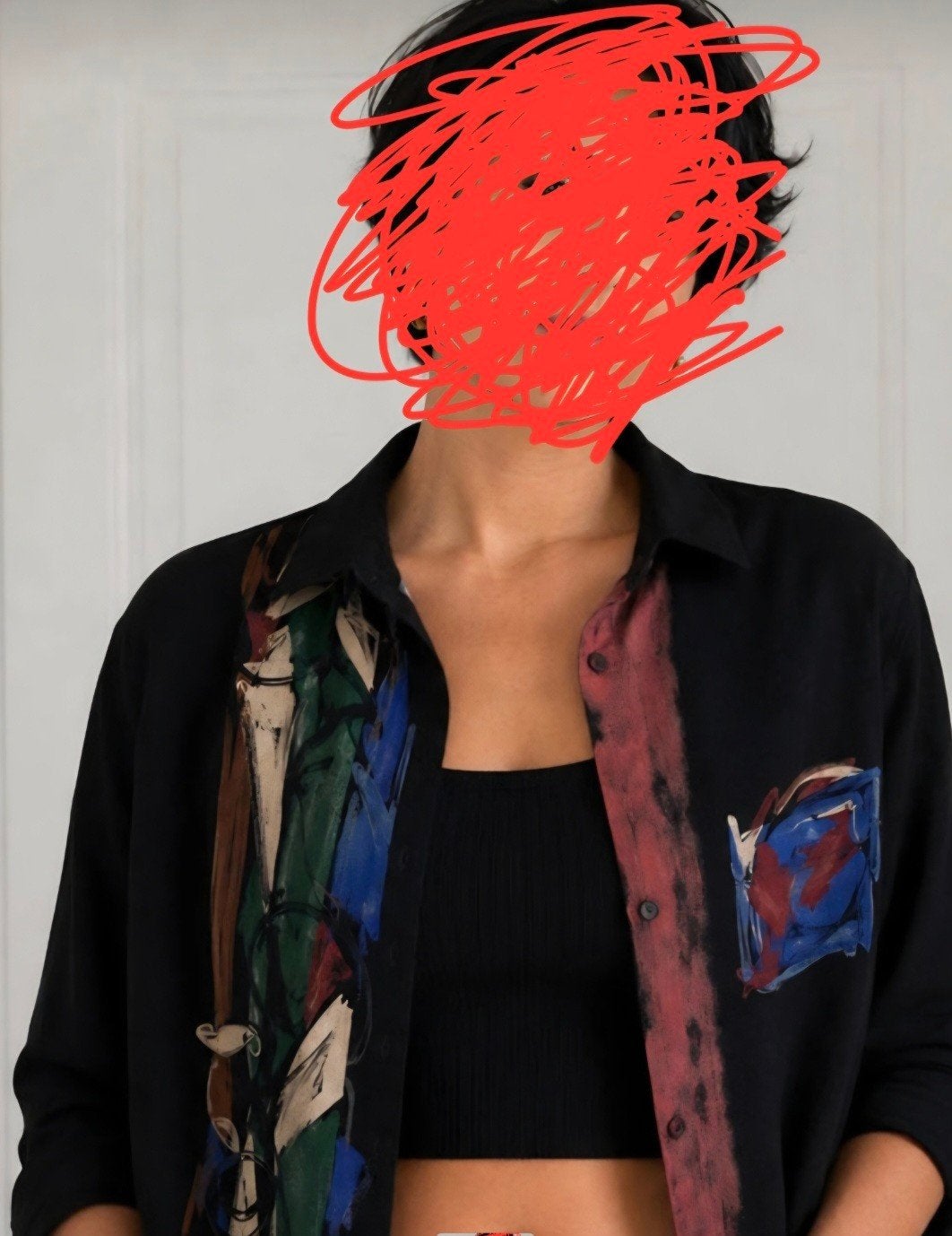 Vintage Stanfield's 90s Oversized Grafisch Shirt, Kleding | Dames, Blouses en Tunieken, Zo goed als nieuw, Maat 42/44 (L), Zwart