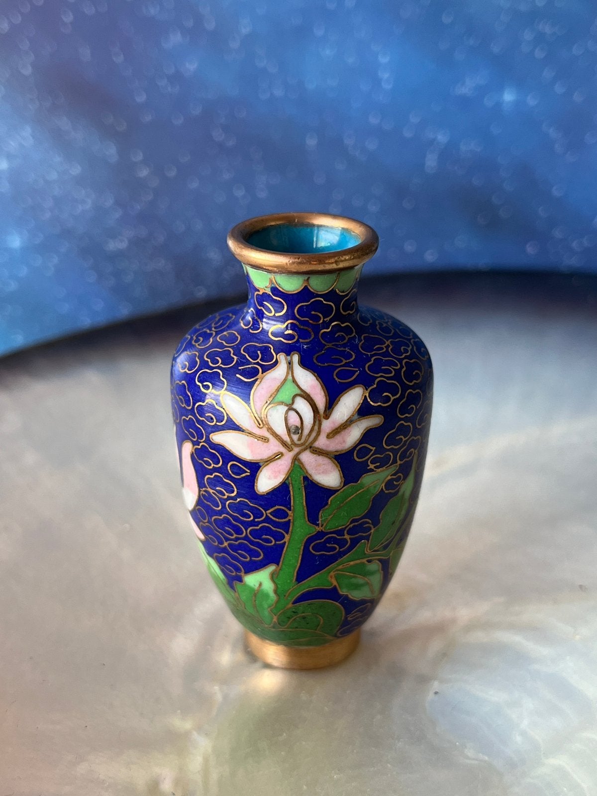 Miniatuur cloisonne vaasje, Ophalen of Verzenden