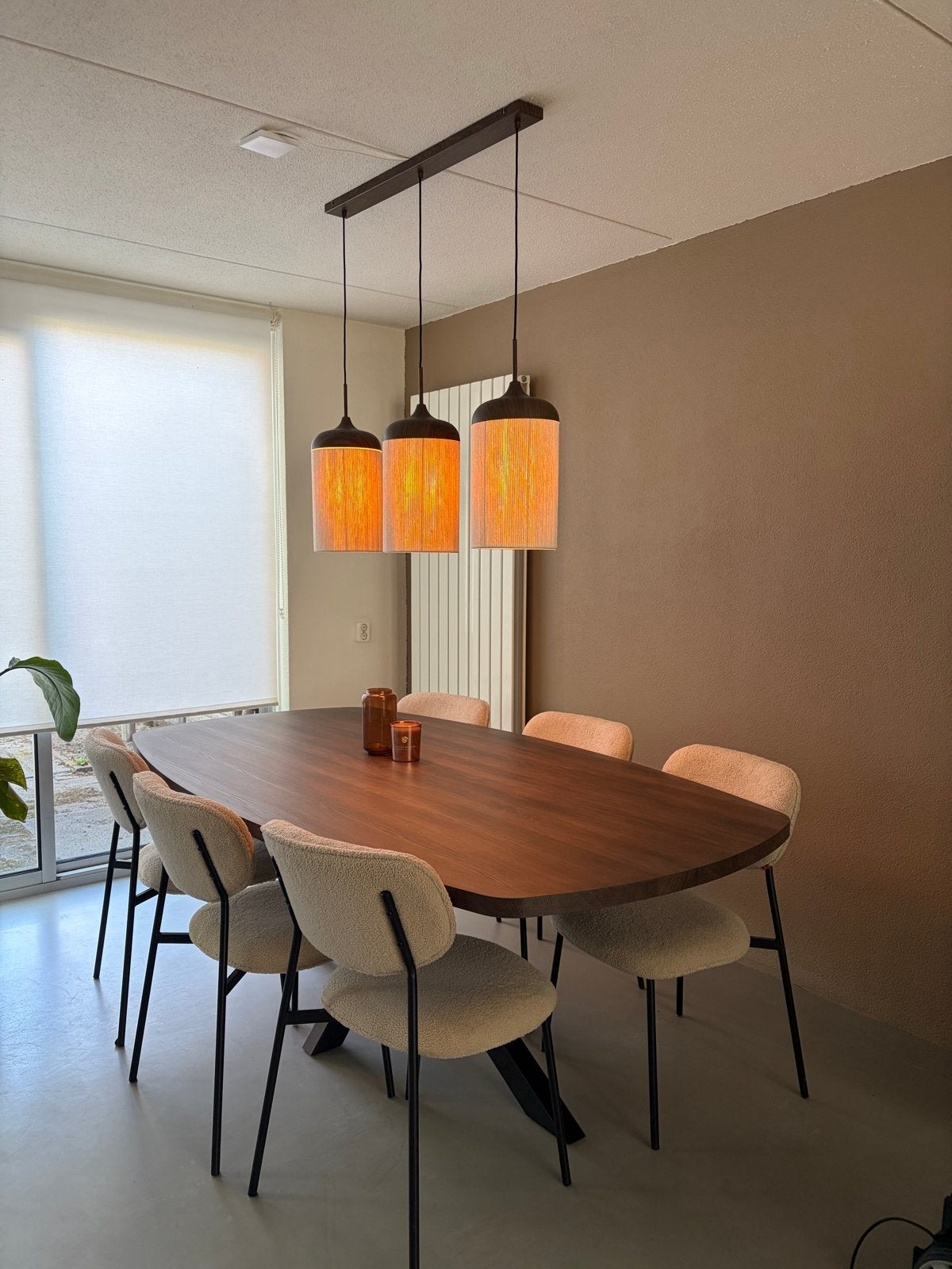 Camerino eettafel bruin deens ovaal 220x120 cm, Ophalen, Japandi, 100 tot 150 cm, Vijf personen of meer