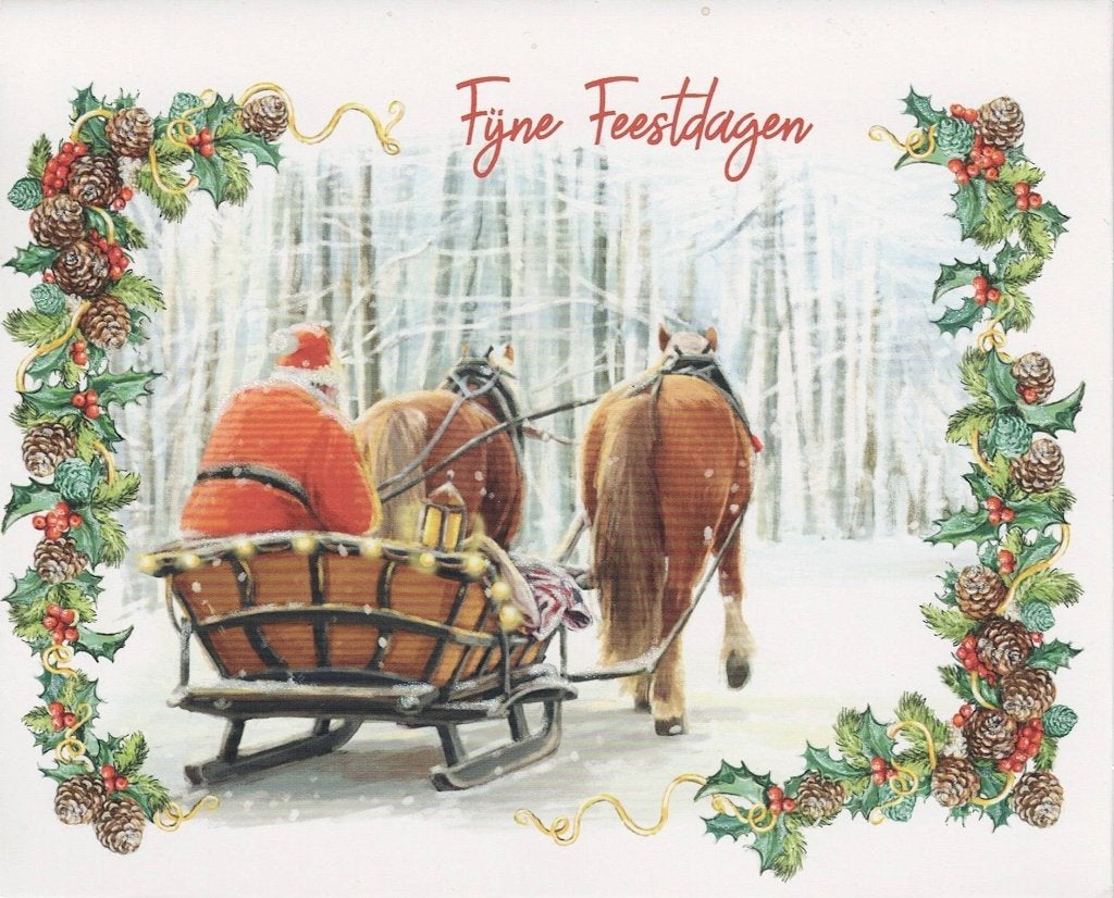 2 Paarden trekken de slee van de Kerstman 166, Verzenden, 1980 tot heden, Gelopen, Paard