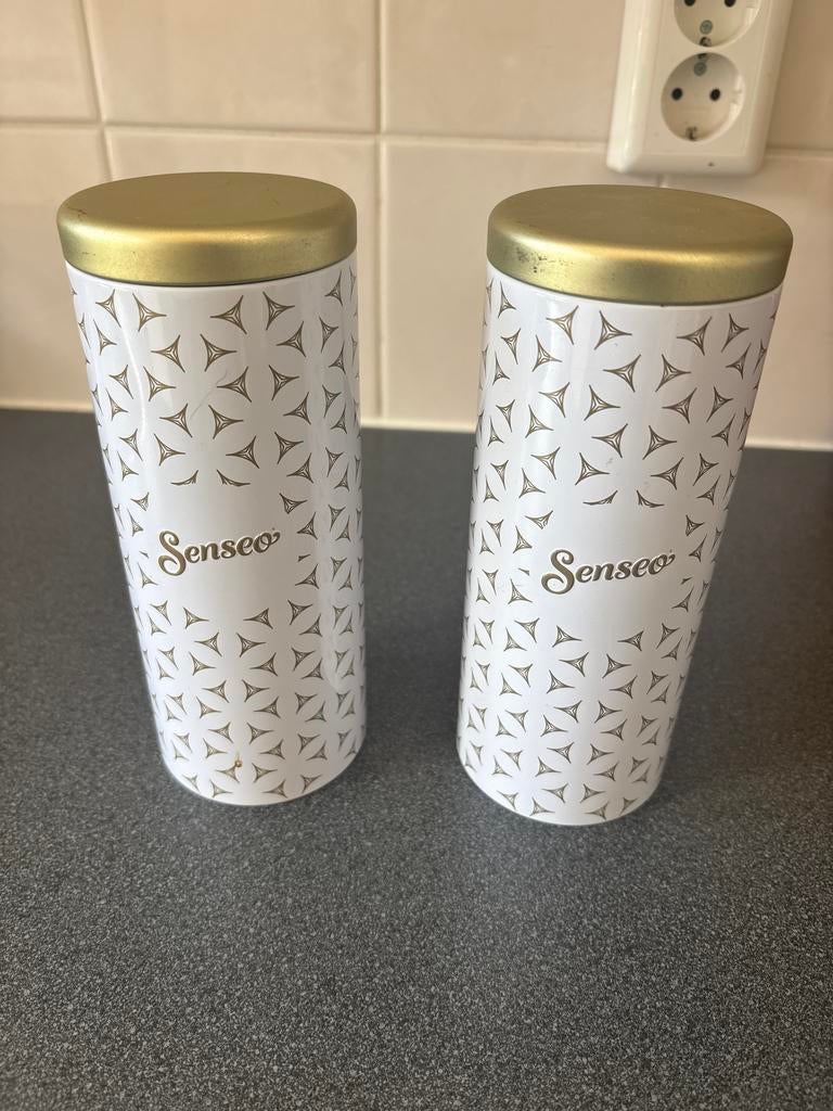 Senseo pad bussen - Set van 2, Huis en Inrichting, Keuken | Keukenbenodigdheden, Gebruikt, Ophalen of Verzenden, Voorraadpot, Metaal