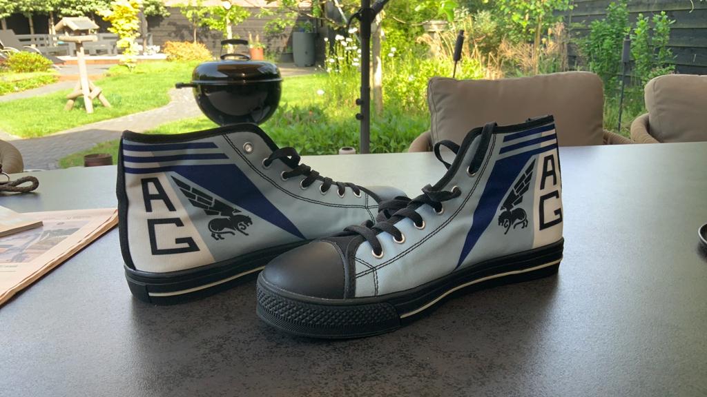 Sneakers (All Star look alike) met VF-143 F-14 Tomcat patch, Ophalen, Blauw, Nieuw, Sneakers of Gympen
