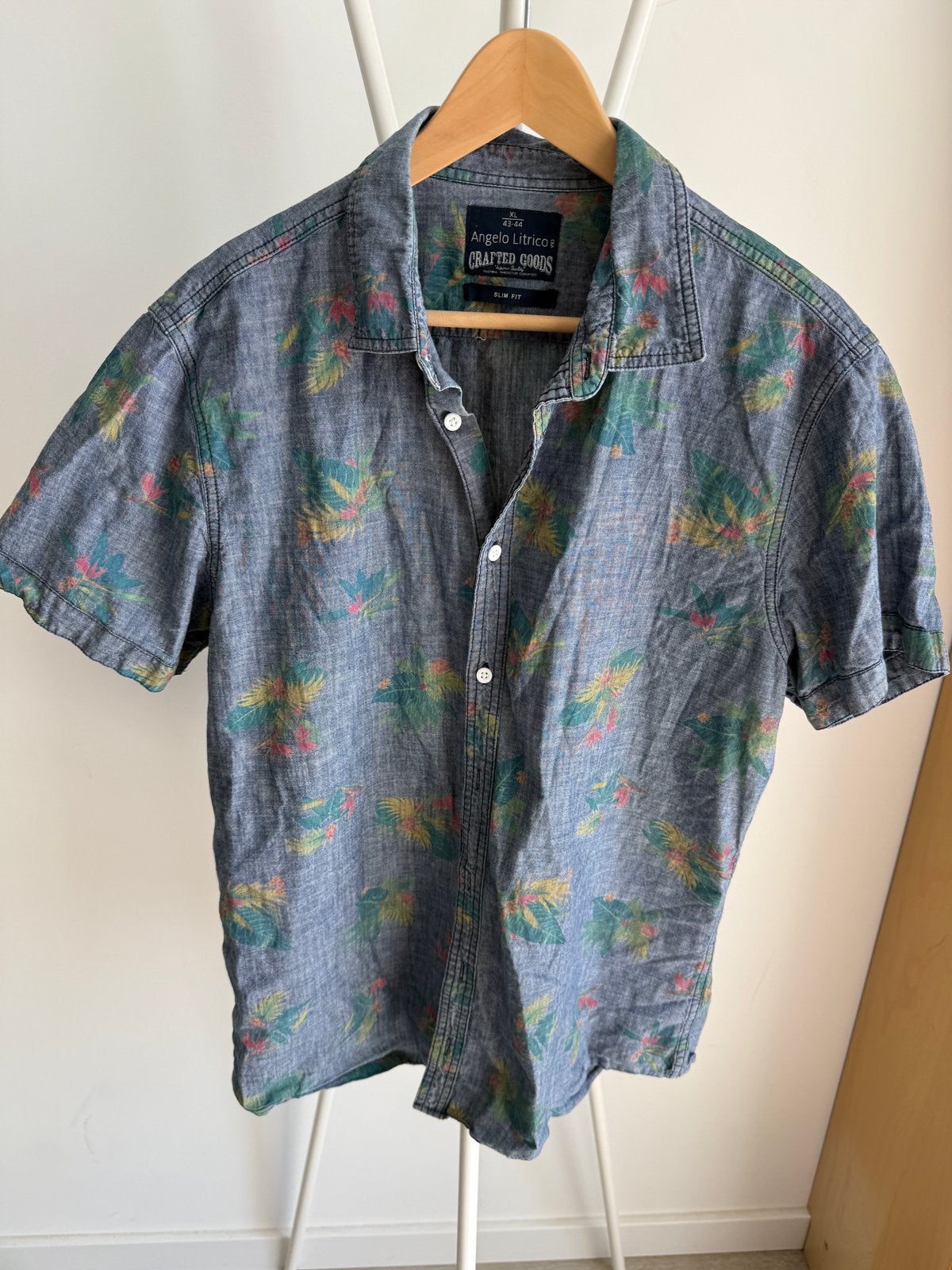 Angelo Litrico Crafted Goods Hawaii overhemd XL, Kleding | Heren, Overhemden, Gedragen, Halswijdte 43/44 (XL), Blauw, Ophalen of Verzenden