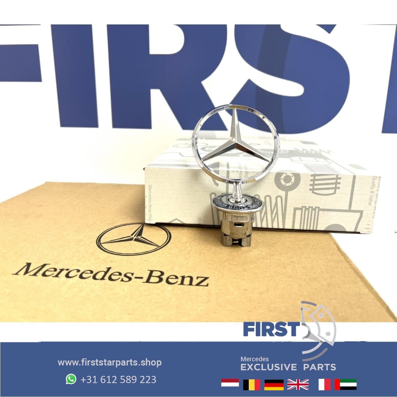 MERCEDES MOTORKAP STER EMBLEEM CHROOM LOGO W205 W213 W253 W4, Gebruikt, -, Ophalen of Verzenden, -