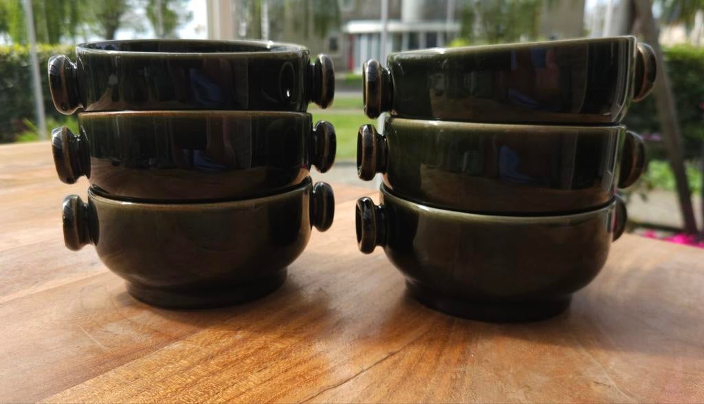 Vintage Torgau Keramik 'Rusalka' Soepkommen - Set van 6, Ophalen of Verzenden