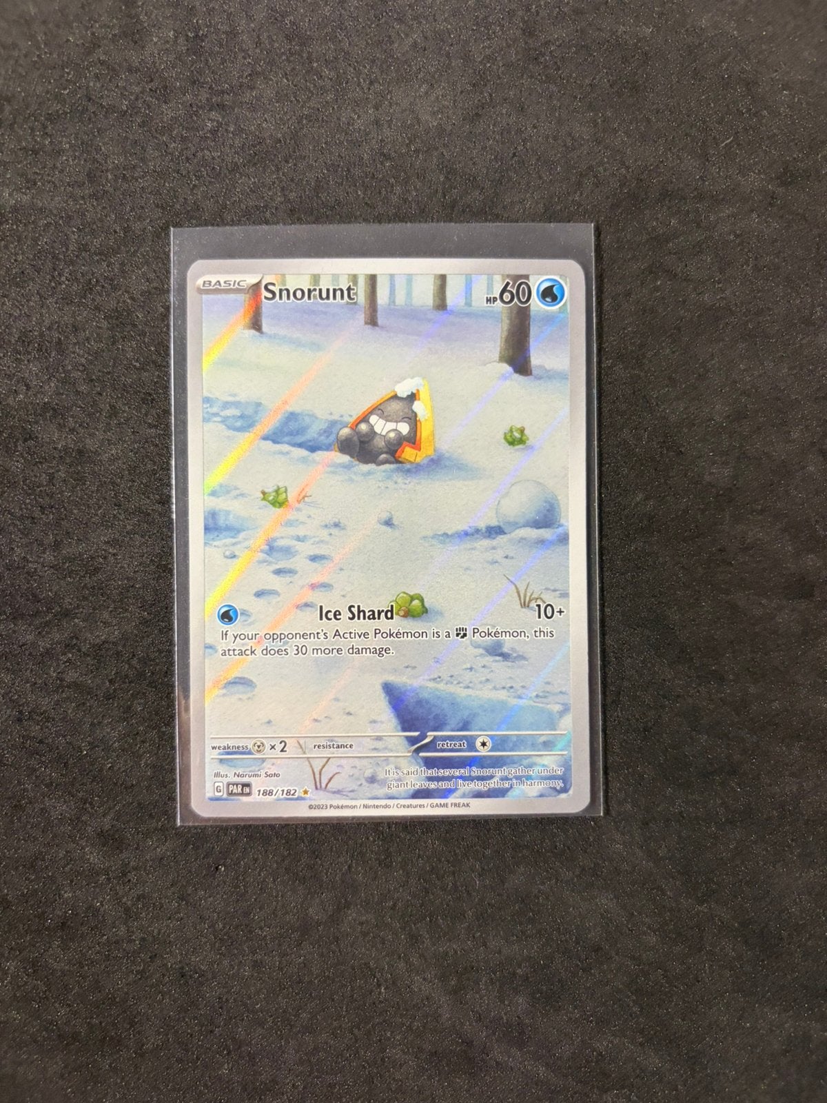 Pokemon kaart Snorunt par 188 - Paradox rift art rare, Hobby en Vrije tijd, Verzamelkaartspellen | Pokémon, Ophalen of Verzenden