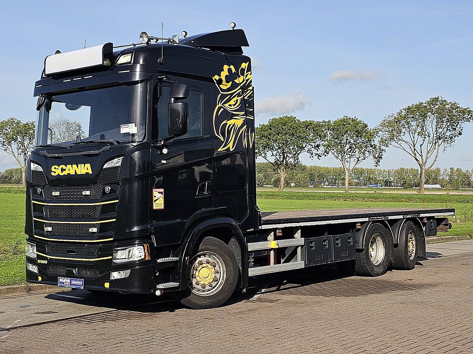 SCANIA S500 6x2*4 Platform Retarder Leather-Seats Plateau Pr, Automaat, Euro 6, Scania, Zwart