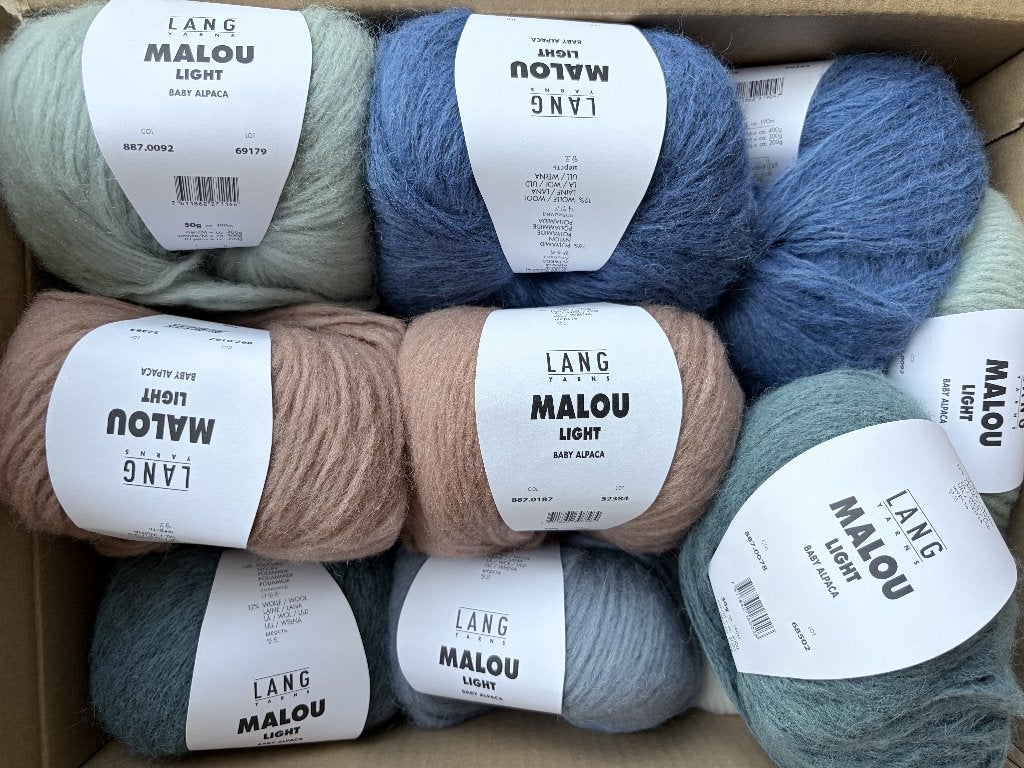 Lang Yarns Malou Light – 13 bollen | Winter Fjord, Ophalen of Verzenden, Nieuw, Breien of Haken, Wol of Garen