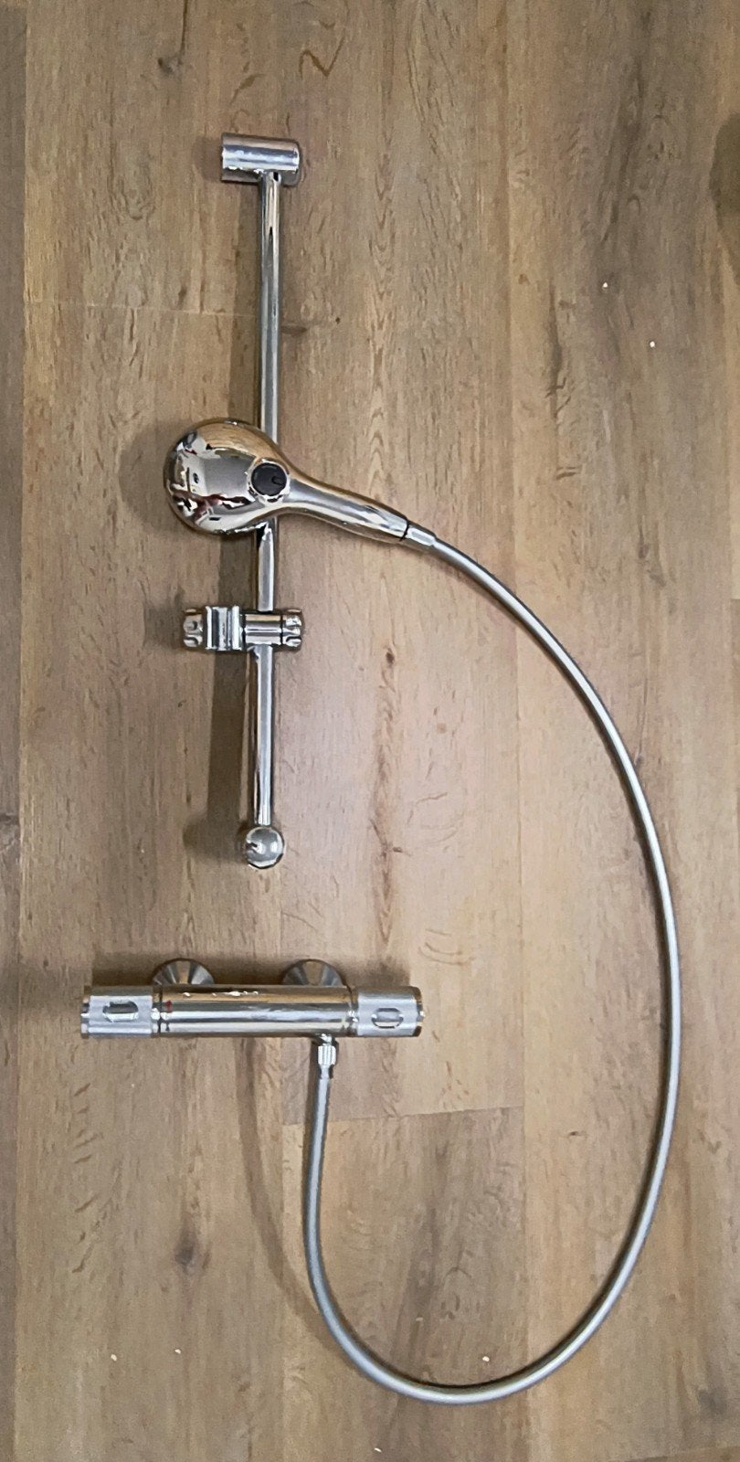 Grohe doucheset 12cm breed met thermostaatkraan en glijstang, Ophalen of Verzenden, Zo goed als nieuw, Chroom, Douche